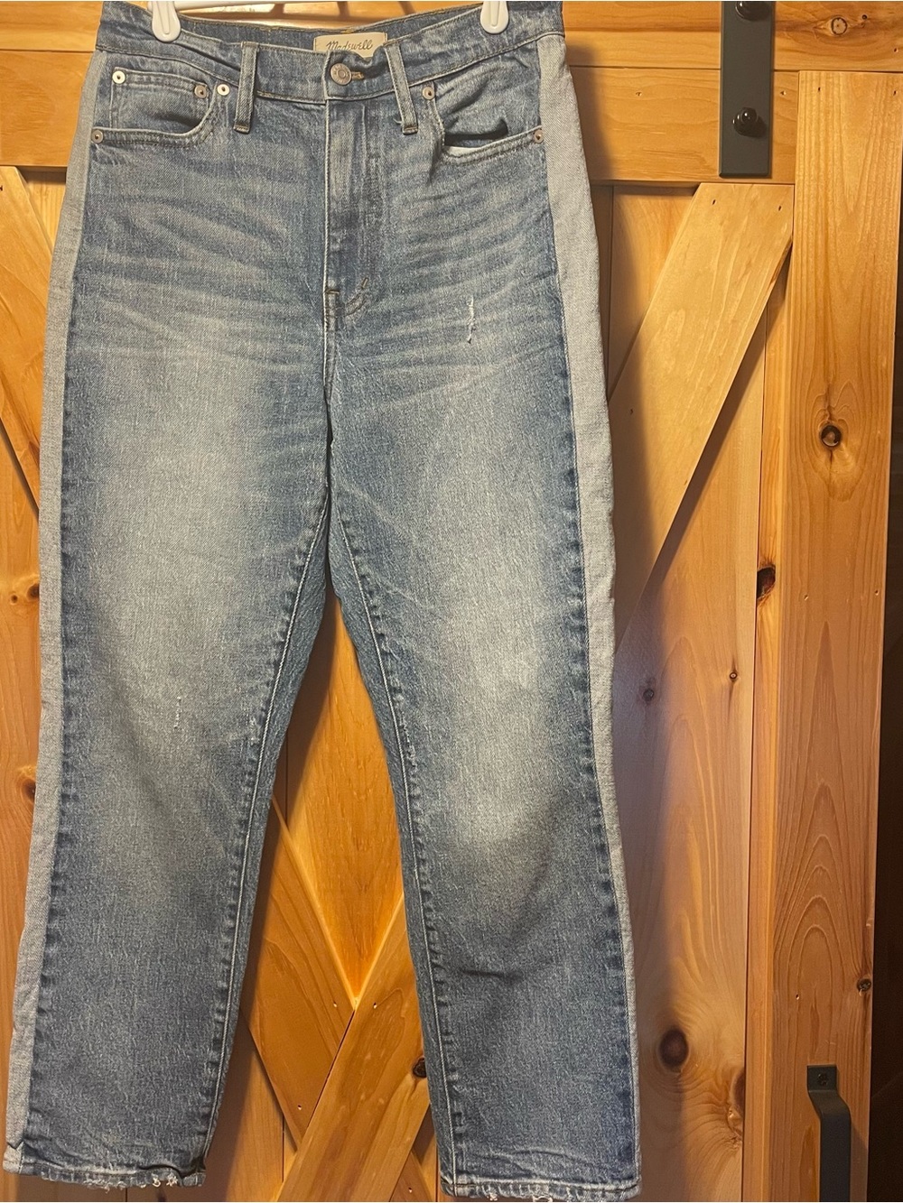 Madewell high rise slim boyfriend two toned jeans size 28